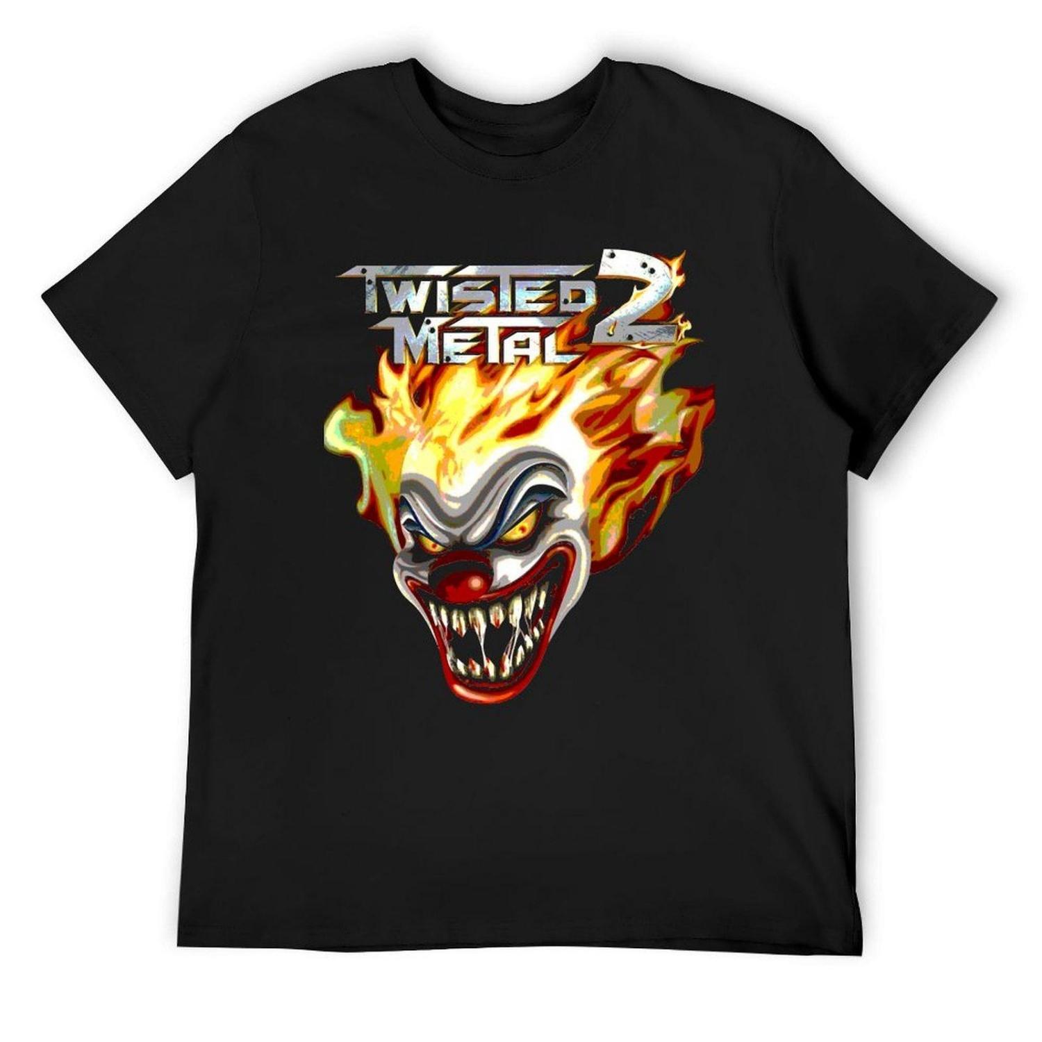Twisted Metal 2 (Black) T-Shirt Croswit Shirt Man Anime T Shirts T-shirts Man Clothing for Men S чёрный