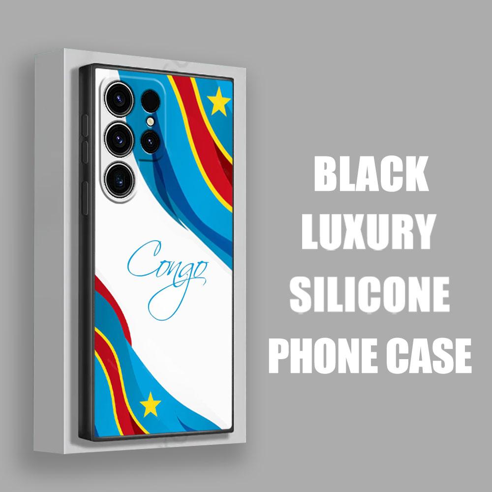 Phone Case For Samsung Galaxy S24 Ultra Case S23 S21 S20 FE S22 Plus Note 20 Ultra Silicone Cover Democratic Republic Congo Flag