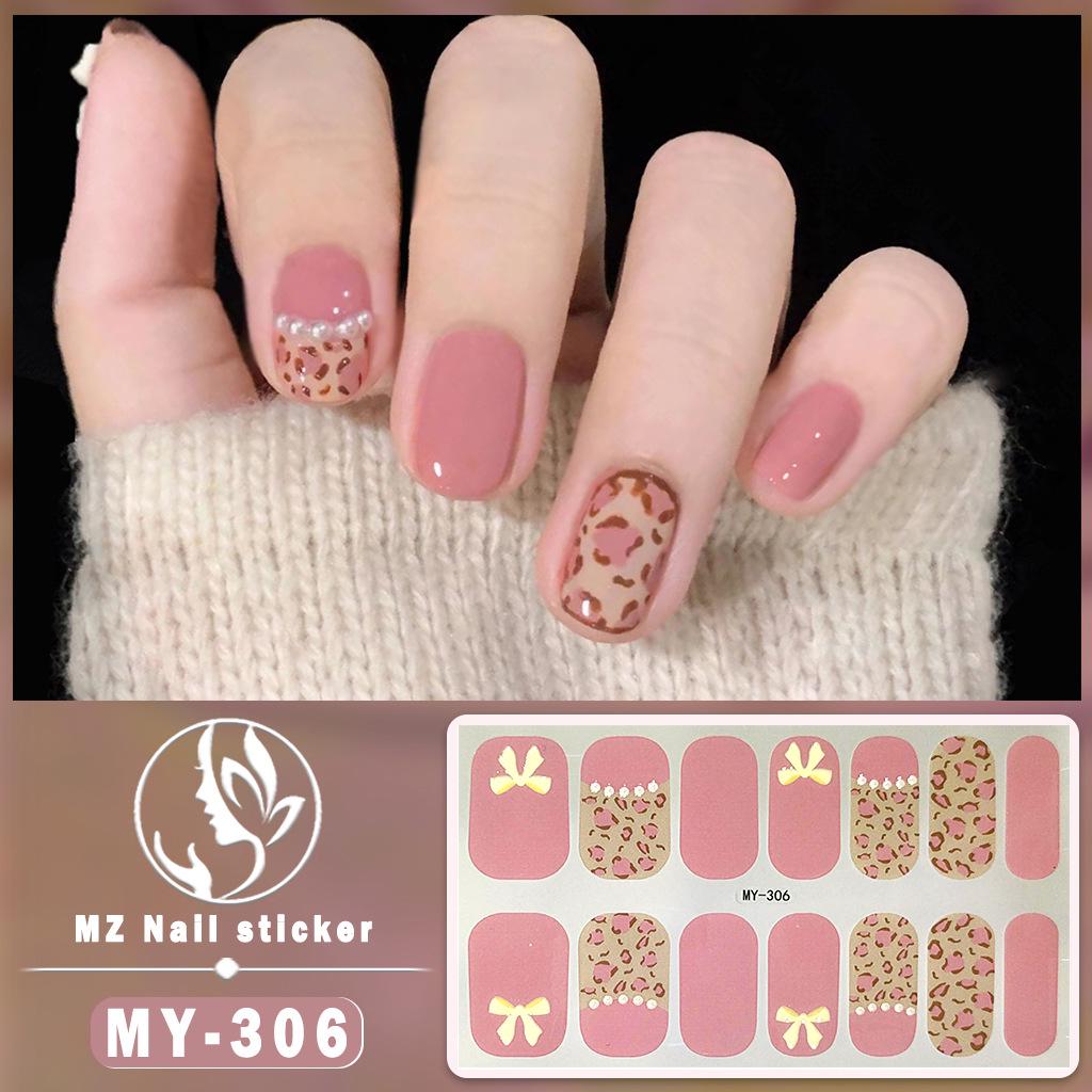 Panda Butterfly 5D No-Bake Nail Stickers - Full Cover, Waterproof, Faux Diamond Design