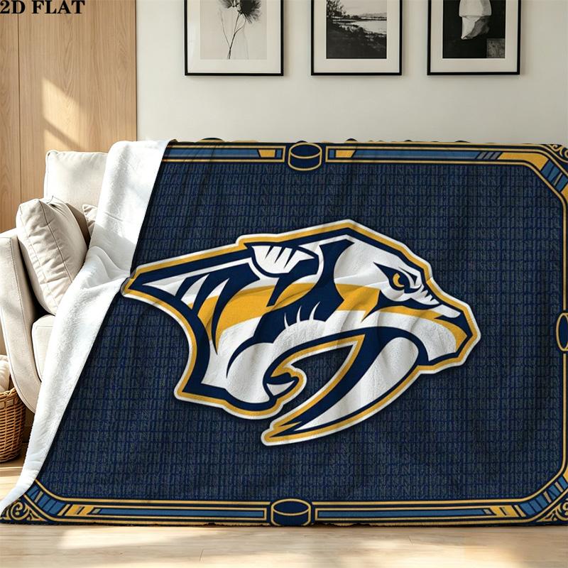 Nashville Predators Print Flannel Blanket High Quality Warm Comfortable Cover for All Seasons Perfect for Gifts Home Decor
