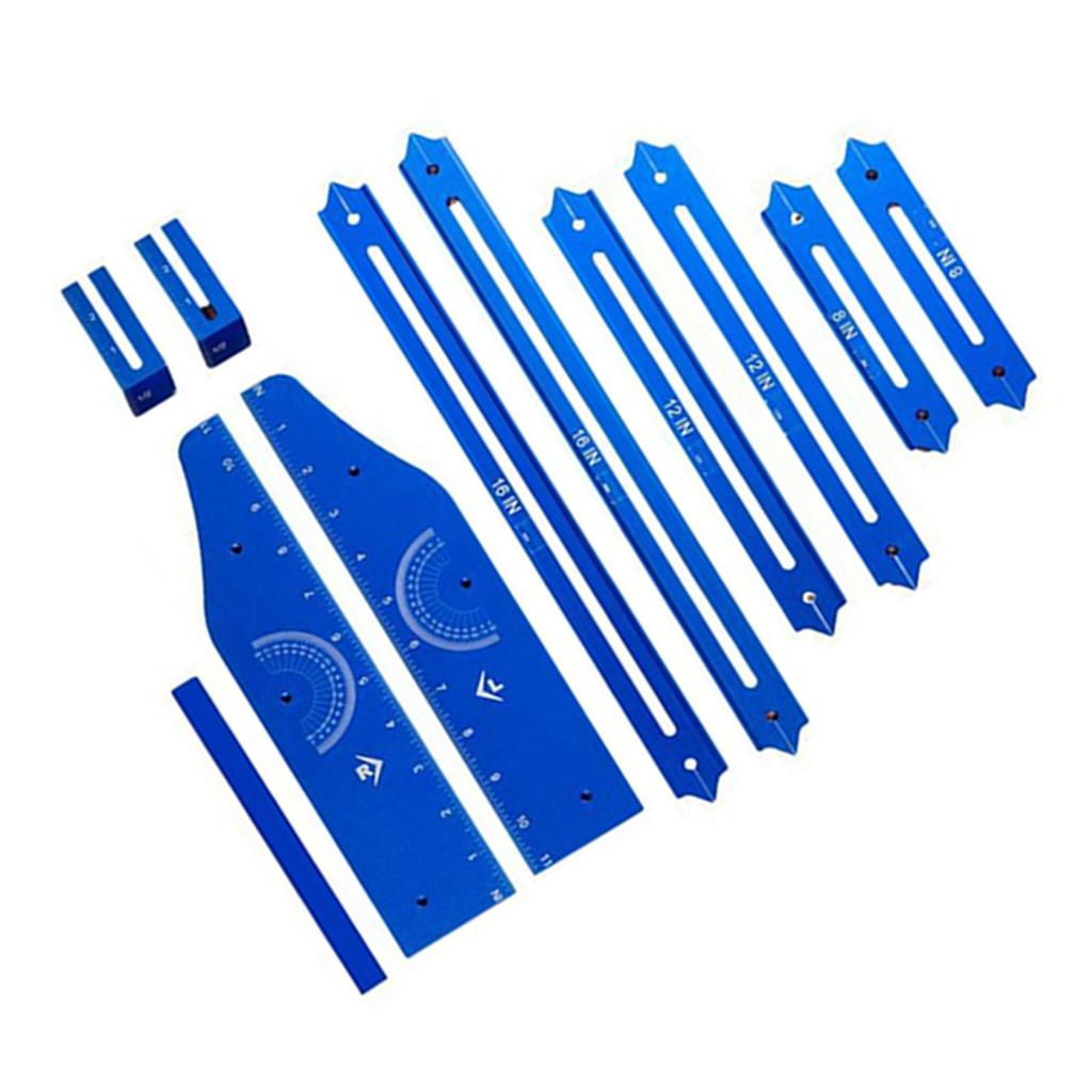 Stair Tread Template Tool Jig Aluminum Alloy Length Depth Measuring Gauge with Case for Layout Proje