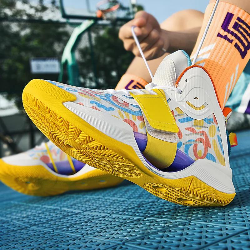 Men's Basketball Shoes Athletic Non-Slip Original Sports Student Breathable Sneakers Outdoor Field Male Training Basket Shoes