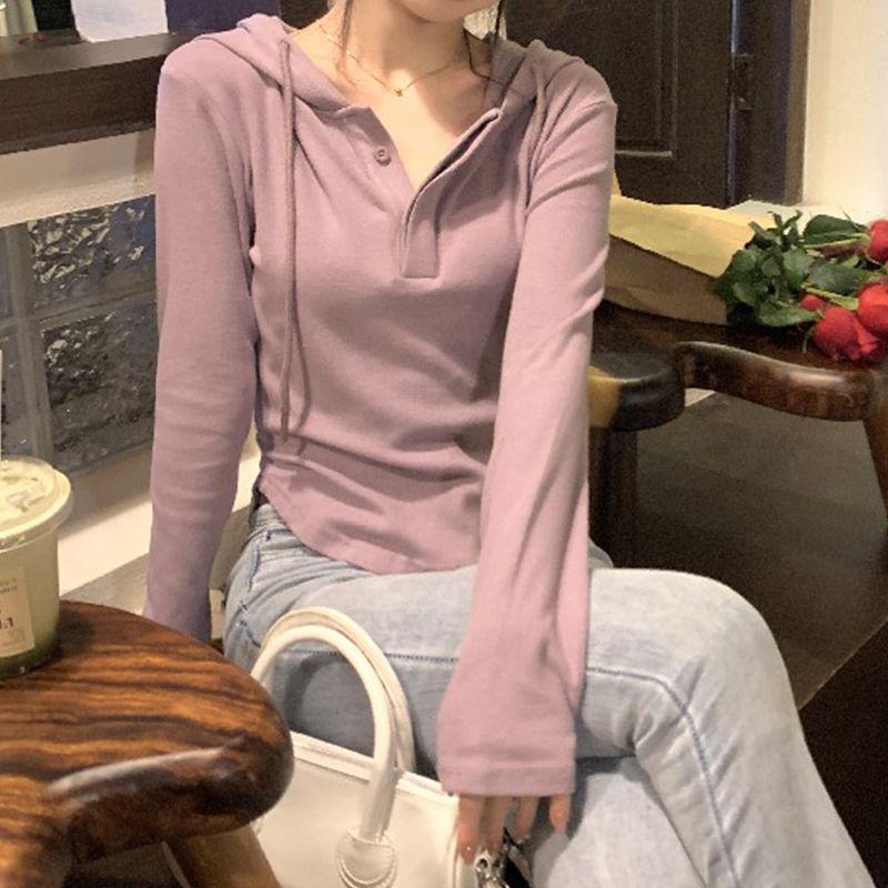 

Plus Size Cotton Cropped Half-Zip Hooded Sweatshirt for Women - Slimming Fit, Autumn 2025 Design Small чорний