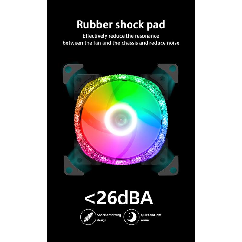 Argb Cpu Cooler Fan Colorful Radiator 12cm Pwm Temperature Control Synchronous Cooling Fan For