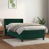 Exclusive House - Slatted Bed Base with Mattress Dark Green 100x200 Cm