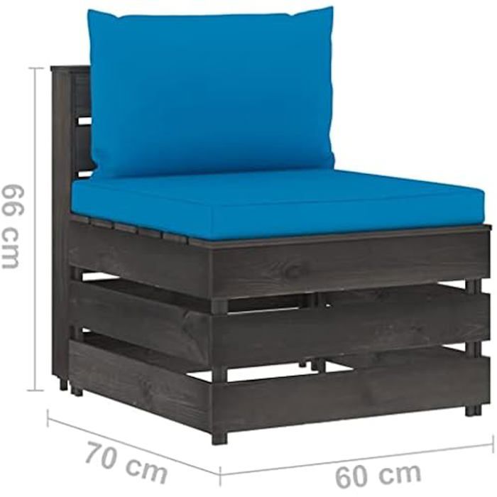 Canapé d'angle sectionnel - vidaXL - Bois de pin imprégné - 3 personnes - Extérieur - Naturel