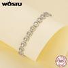 WOSTU 925 Sterling Silver Classic Sparkling Bracelet Original Fine Jewelry for Women Wedding Luxurious Gift Russian Style