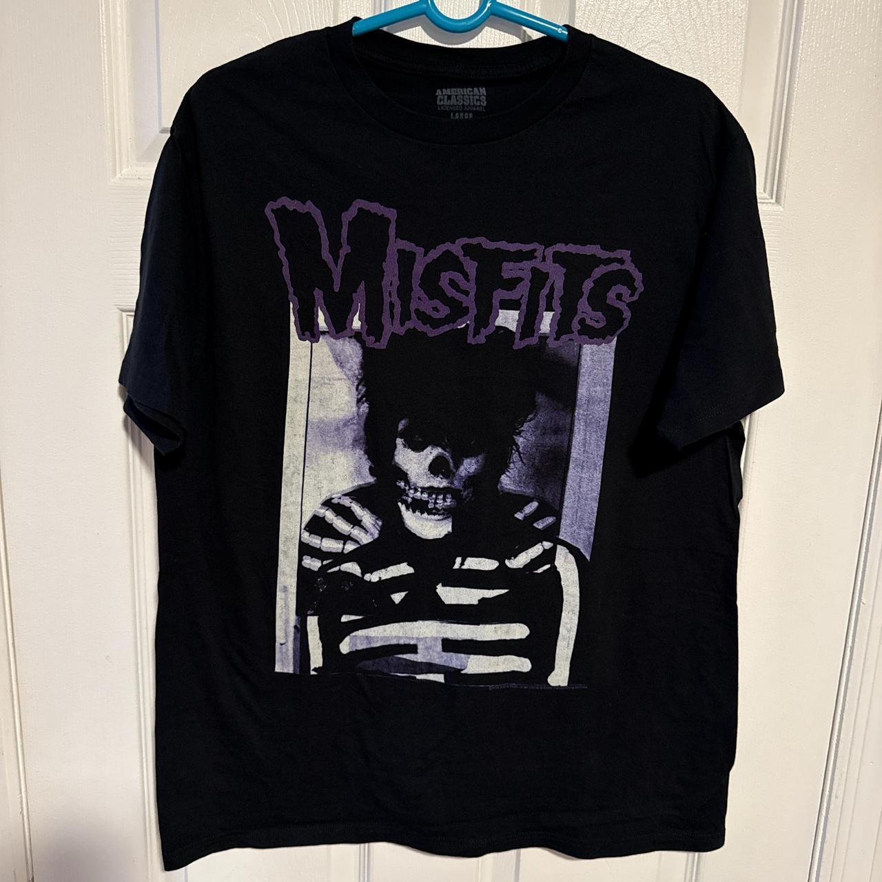 Black Misfits T-Shirt Punk Band Graphic Tee Men s Horror Punk Shirt S