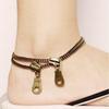 Women Punk Retro Zipper Shape Anklet Beach Foot Ornaments