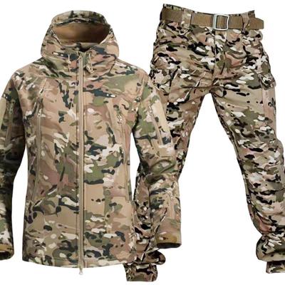 Outdoor Camouflage Jacket And Trousers Suit, Plus Velvet And Thickened Warm Suit
