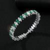 Full Diamond Zircon Open Bracelet Banquet Crystal Gold Silver Color Zircon Rhombus Bracelet