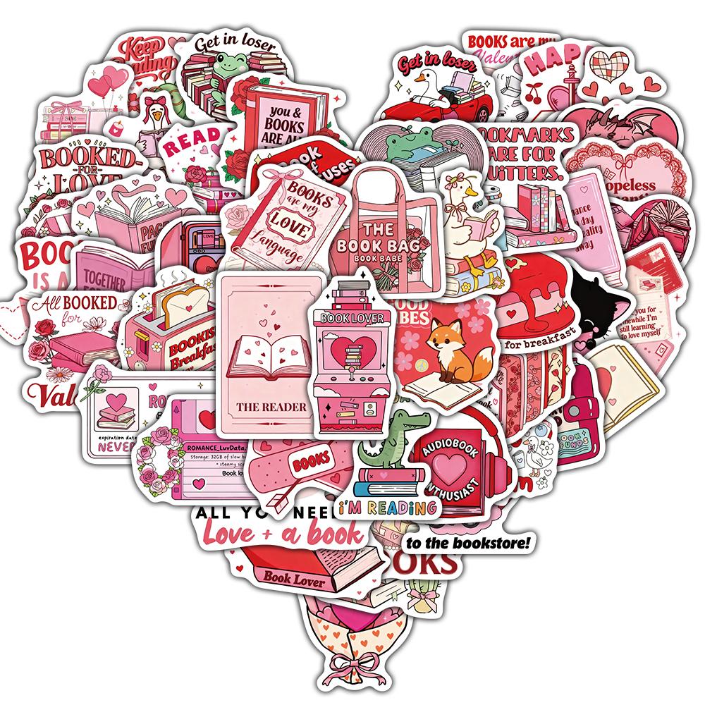 50/100PCS Happy Bookish Stickers Laptops Cartoon Retro Phone Cartoon Creativity Luggage Wall Scrapbook Graffiti Suitcase Decal