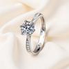 Moissanit Ring D Farbe 1 Karat Klassisch Sechs Krappen Einfach Luxuriös Ehering Damen