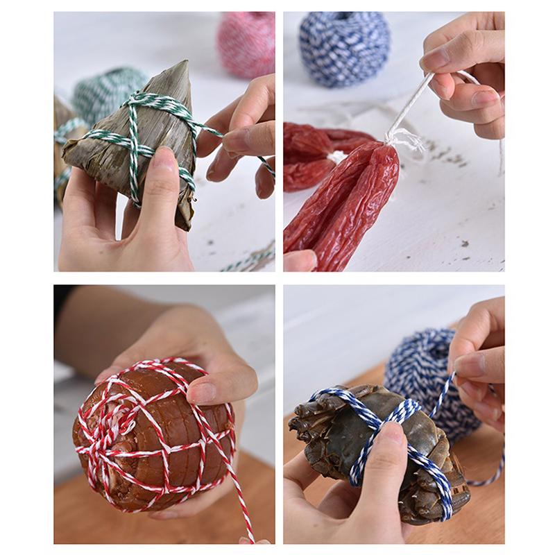 2mm Double Strand 100m Colorful Cotton Rope Butcher's String Chinese Style Rice Dumpling Tying String New