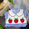 Spring Girls Cartoon Embroidered Dress With Peter Pan Collar Long Sleeve Elegant Children Skirt