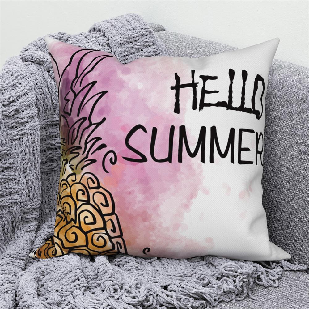 Home Sofa Office Cushion Pillowcase  Summer Vacation Alphabet Printed