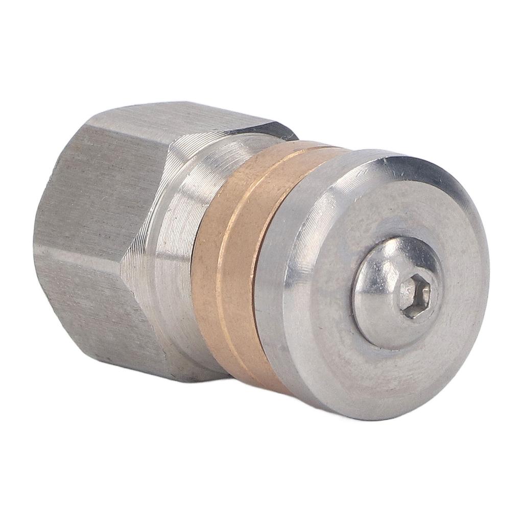 Pressure Washer Nozzle Stainless Steel Brass Compact Mini Drain Sewer Nozzle for Hot and Cold Water 5000 PSI G3 8in