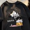 Stylish Unisexs TShirt 100 Pure Cotton Cute Cat Pattern LooseFit Casual Comfortable And Minimalist Style