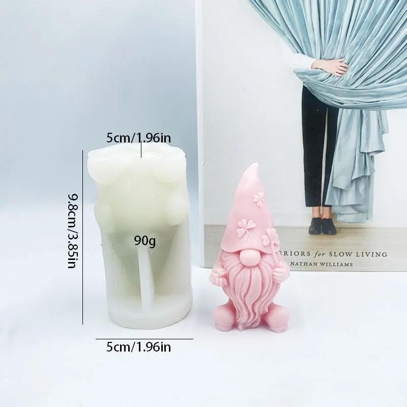 3D Dwarf Silicone Candle Mold Cute Santa Claus Portrait Crafts Resin Plaster Soap Molds Diy Home Gifts