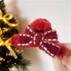 Korean Style Christmas Plush Hair Claw Lamb Wool Shark Grab Clip Sweet Bow Hair Clip  Girls