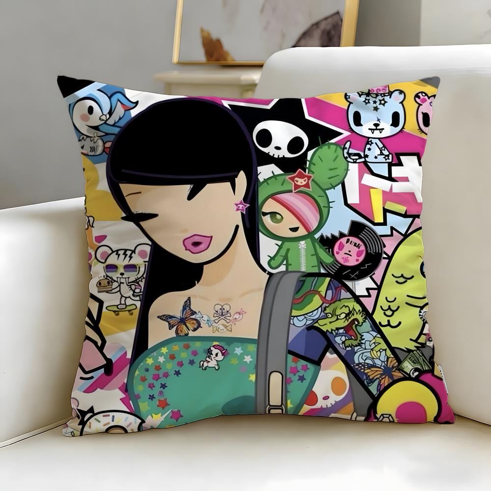 Popular Fashion Brand Tokidoki Cushion Cover Soft  EasyWash Pillow Case  Versatile for Couch Bed Travel and Office