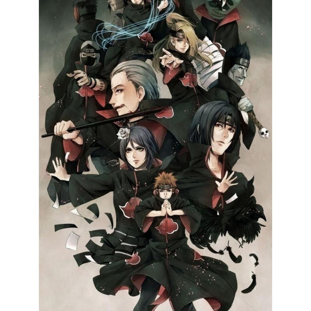 Naruto Akatsuki 2026 Nowe Malowanie Diamentami Haft Sztuka Anime Haft Krzyżykowy Mozaika Dżety Rękodzieło Rzemiosło Prezenty dla Dzieci