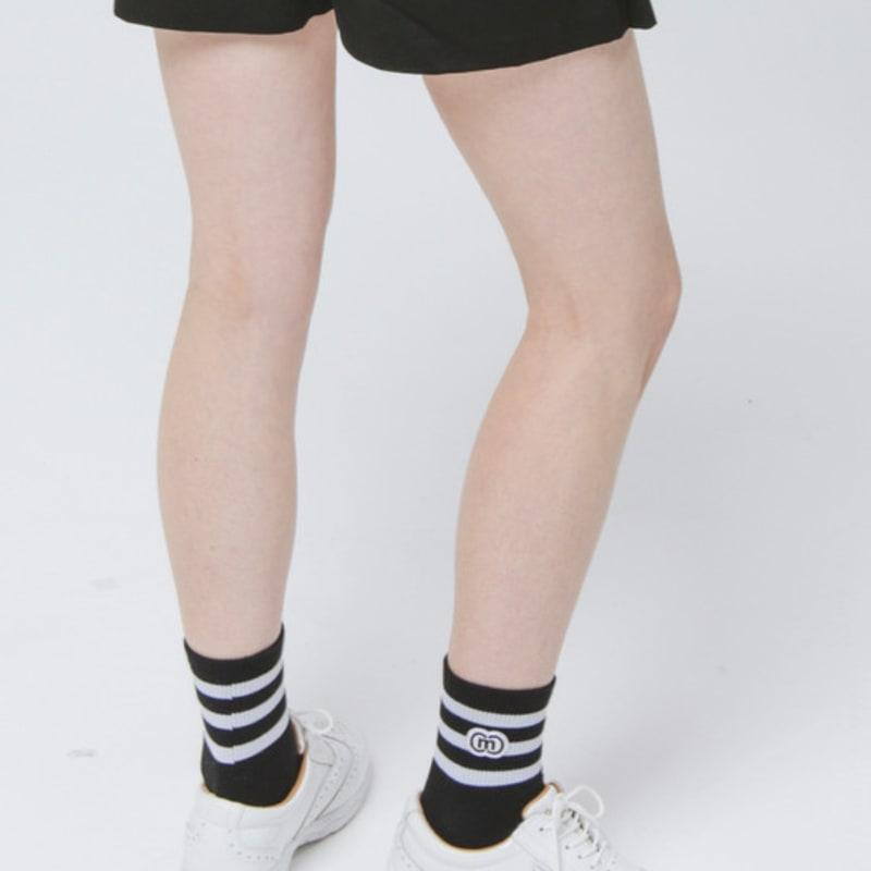 DOYOUKNOWMC ALL SEASON Schwarz Weiß Gestreifte Knöchelsocken mit Rippen