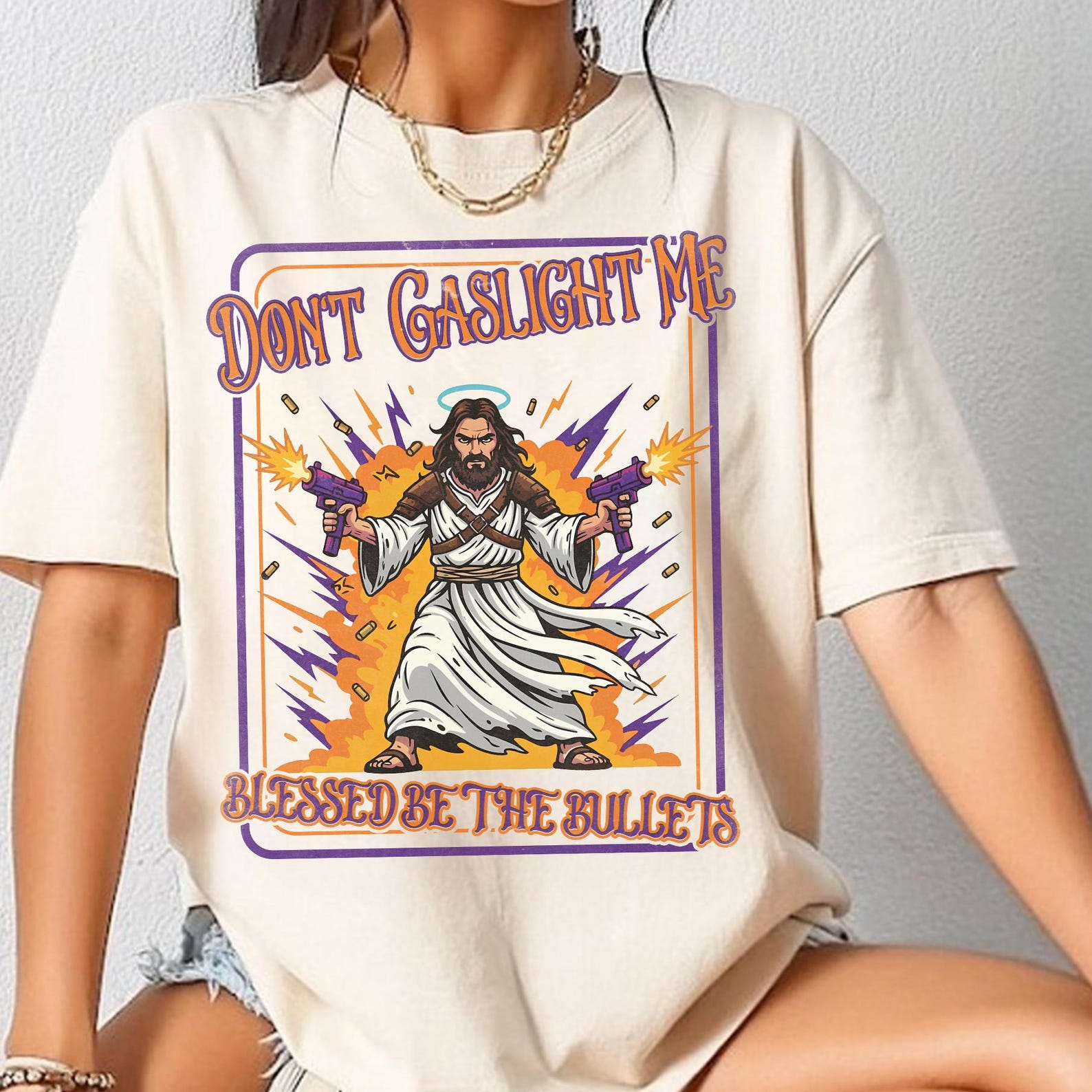 Don t Gaslight Me Shirt, Blessed Be The Bullets, Uzi Jesus Tee, Dungeon Crawler Carl Shirt, New Achievement, Princess Donut And Mongo 3XL