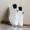 Large size women's autumn new leather fashion contrasting color white shoes lace-up casual sports shoes