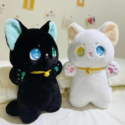 Fairy Cat Black and White Cat Plush Toy Stuffed Animal  Kawaii   Children's Toys