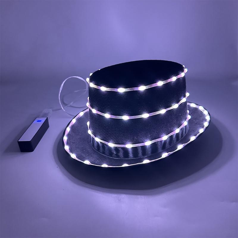 Kreativ LED-hatt som lyser Upplysande LED-hatt för män MJ Dans Cosplay Ljusande Keps Maskerad Scenuppträdande Tillbehör