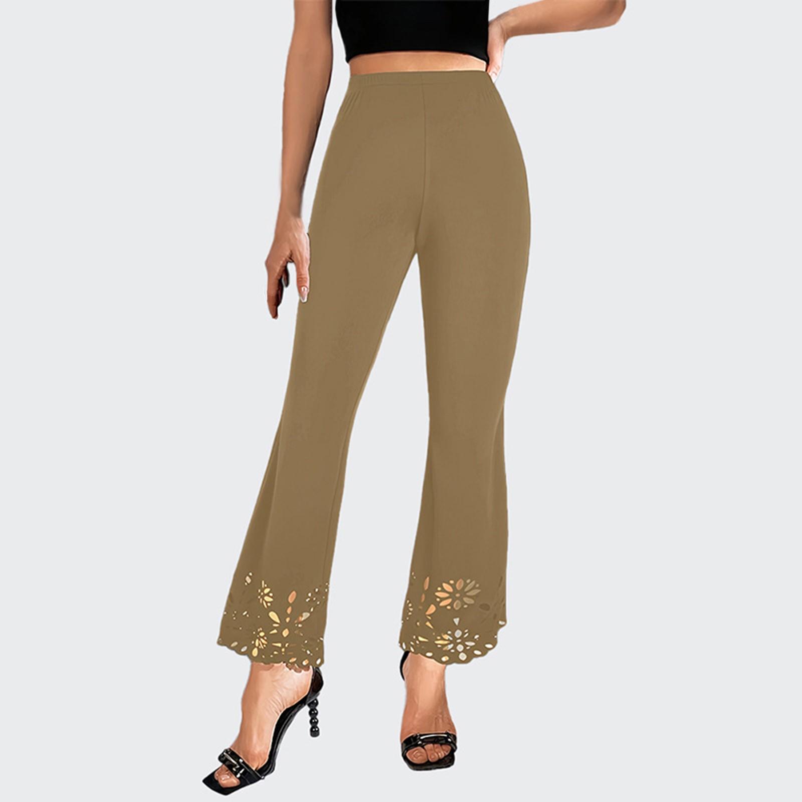 

Женские модные однотонные облегающие брюки с принтом «Спелый ветер» и цветочным принтом XL хаки