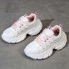 Fashon Sneakers Women White Shoes Soft Casual Ladies Chunky Sneakers Breathable Thick Sole Height Increasing 5cm