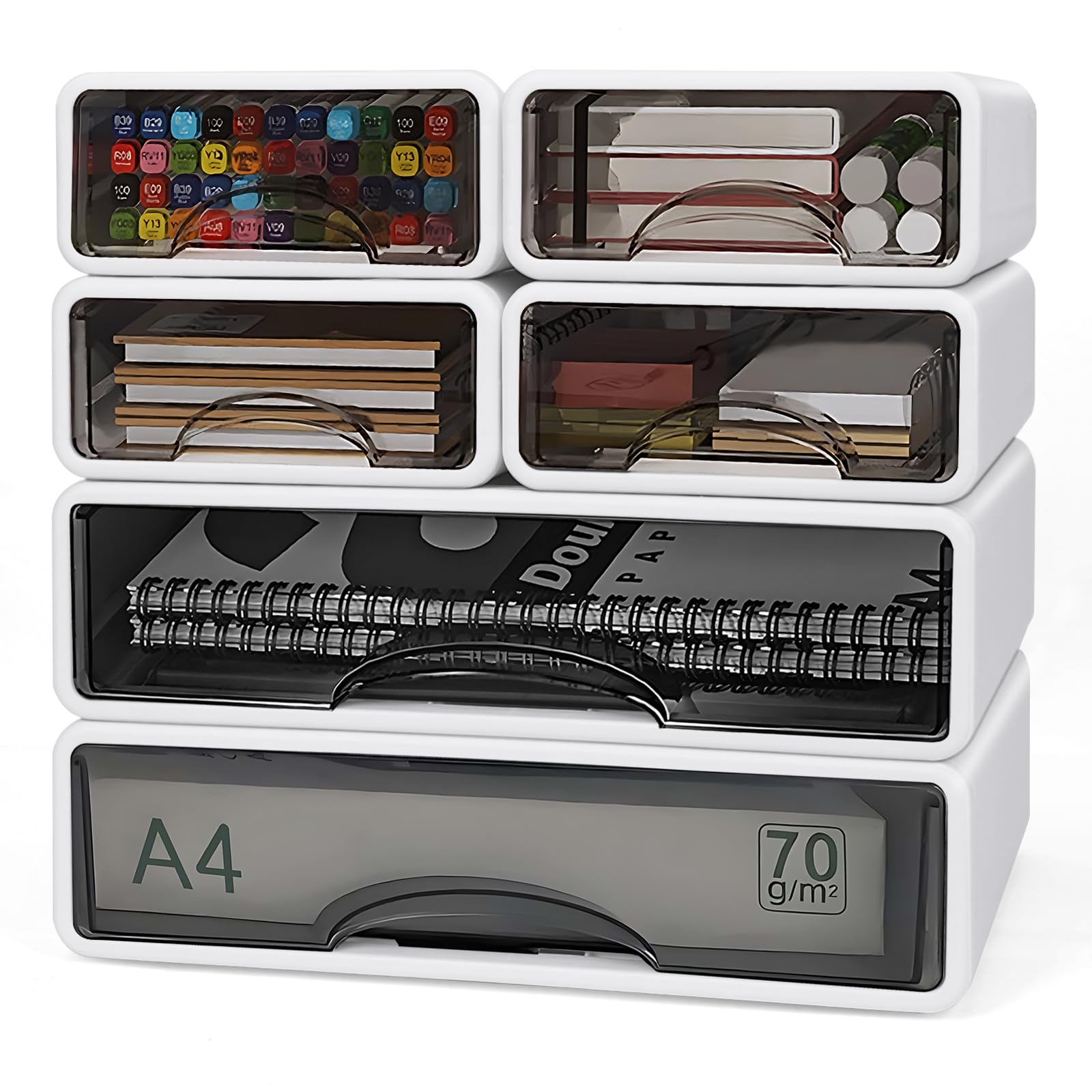 RAIN QUEEN Letter Case A4 Document Organizer, Small Item Storage Drawer, Document Tray, Desktop Tray, A5 Desk Storage Box, Stationery Storage, Dustpro