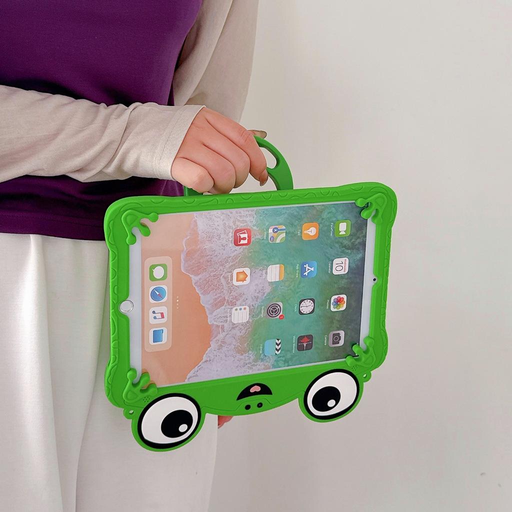 Cartoon Big Eyes Frog Tablet Case For iPad 7 8 9 10th 11th 12th Generation 10.2 10.9 Air Pro 11 A16 Mini 4 5 6 Kickstand Cover