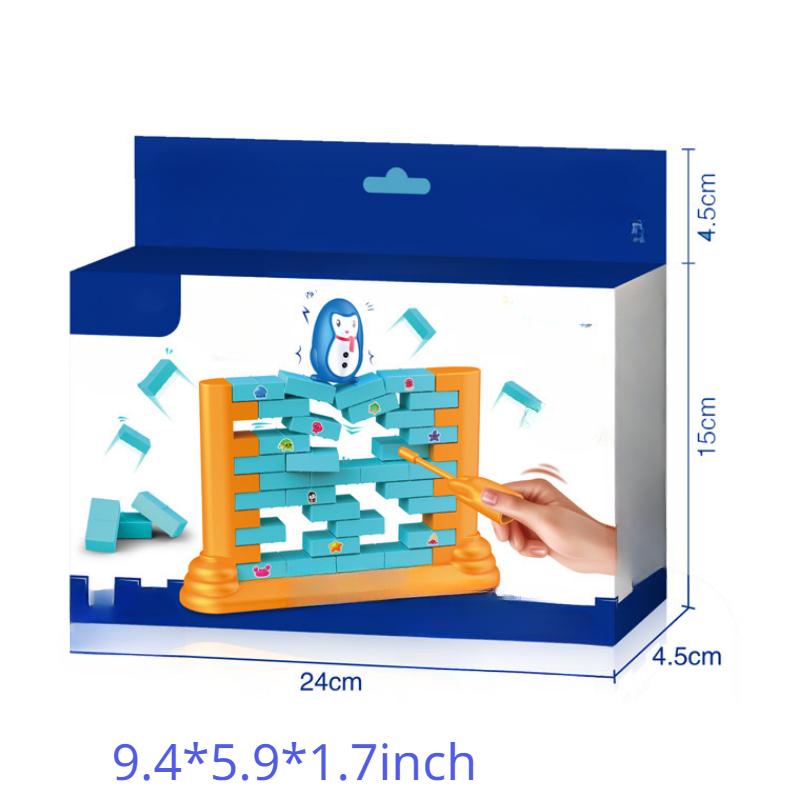 Saving Penguin Children's Puzzle Toys: Two Person Wall Building and Pushing Wall Parent-child Interactive Fun Board Game Toys