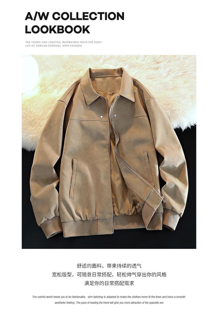 Suede men's jacket autumn new American retro trendy clothing couple autumn and winter clothing