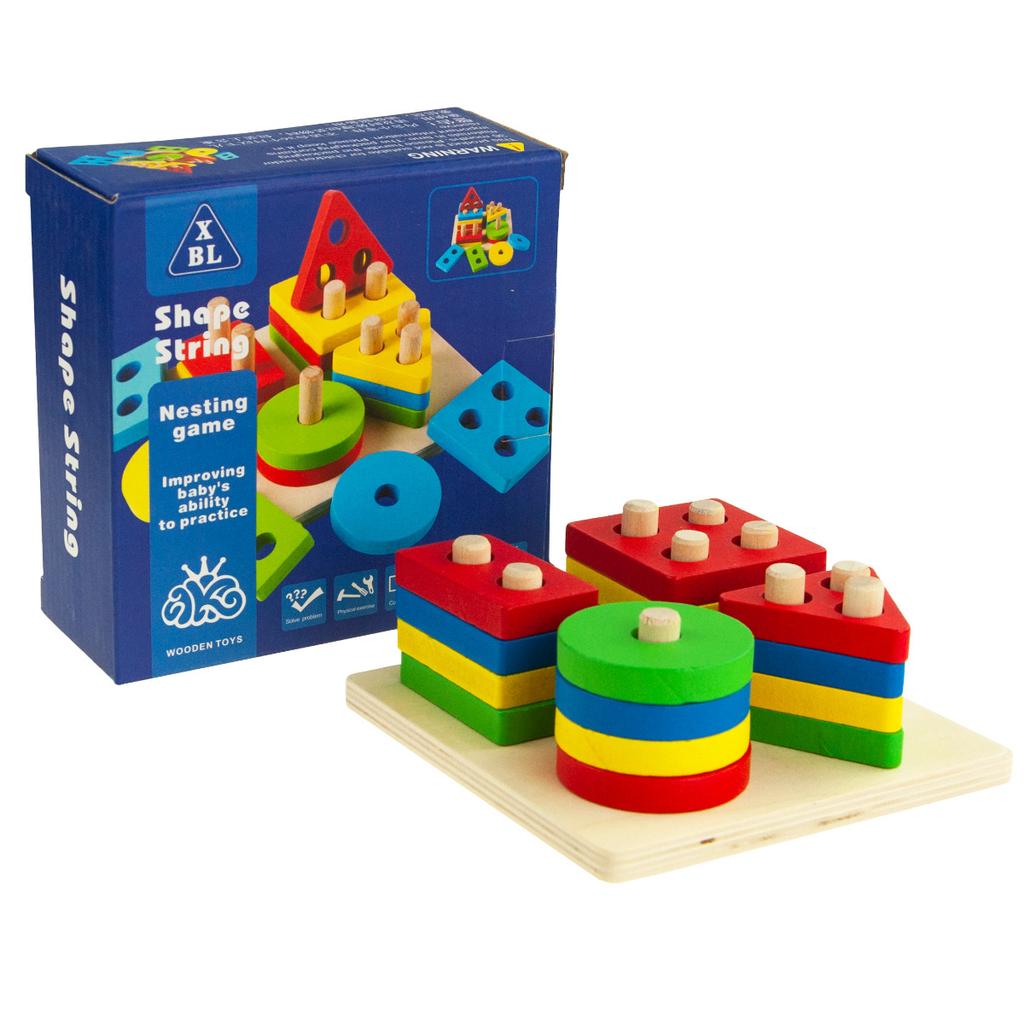 TG50018 WOODEN SHAPES TOY Sorter Puzzle Blocks