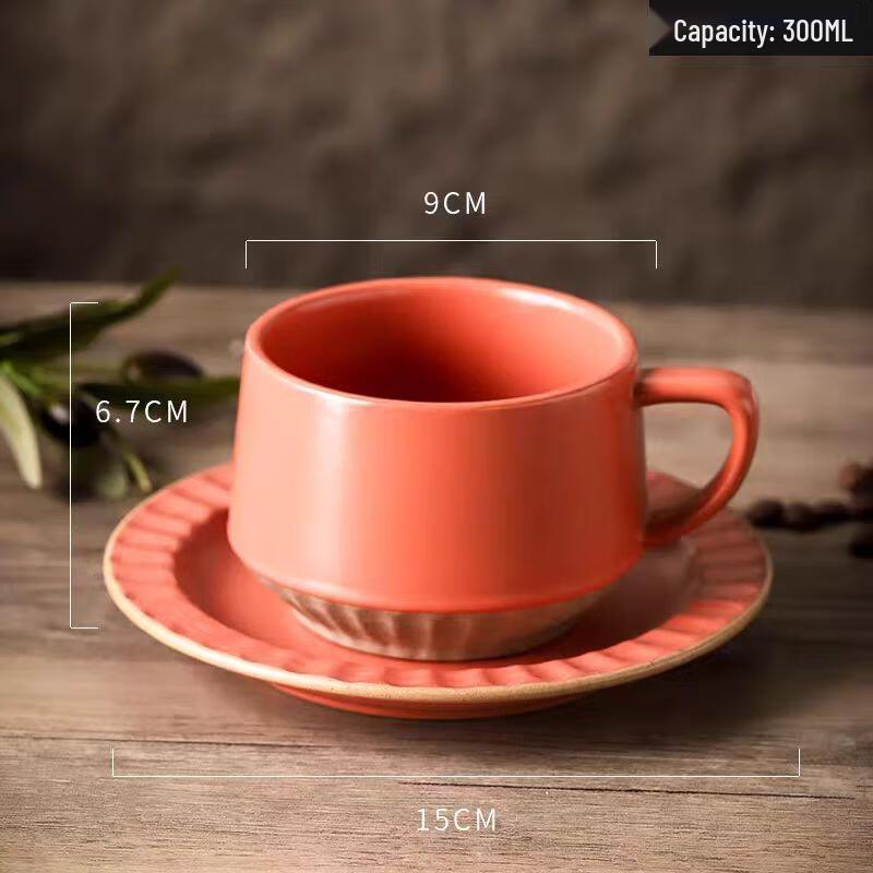 HANDUNYOU Floral Ceramic Coffee Cup and Saucer Set