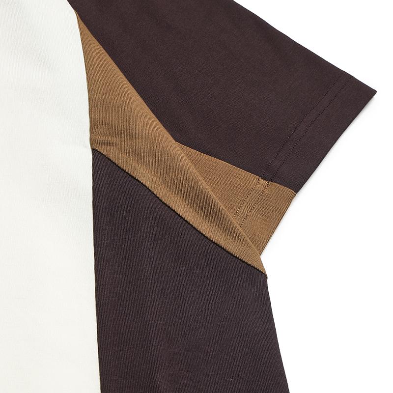 FILA Original Loose Fit Color Block Knit Short Sleeve T-Shirt Men tops F11M619105F-IV