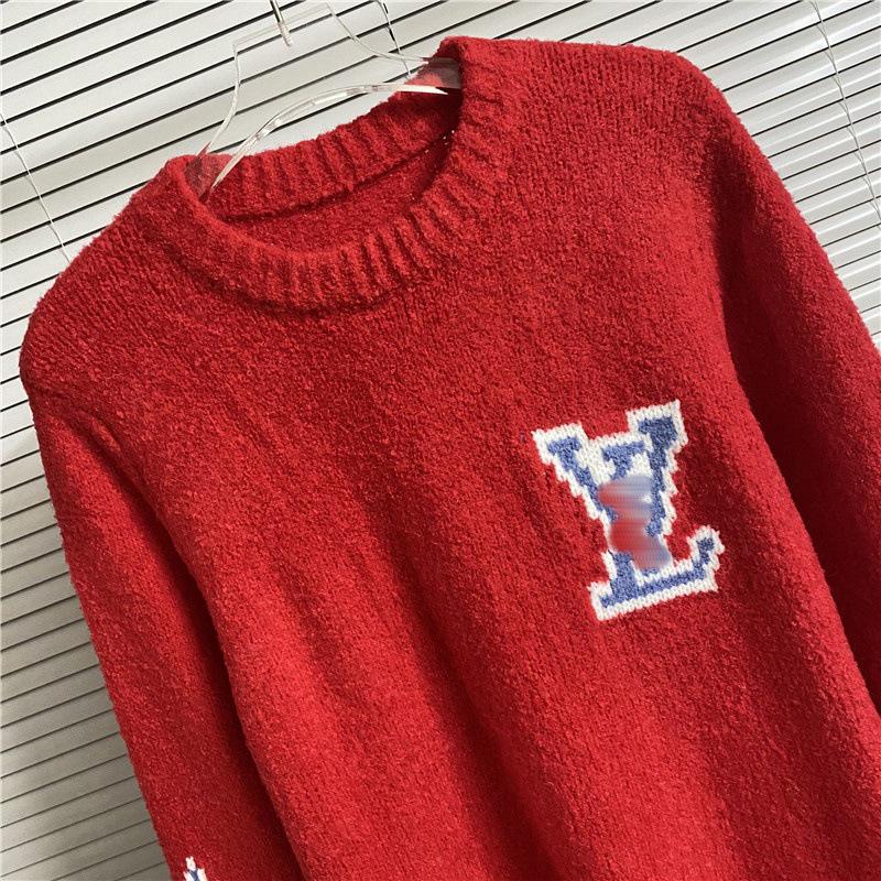 Men's and Women's Long-Sleeve Knitted Sweater with Donkey Family and Four-Leaf Clover Jacquard Design