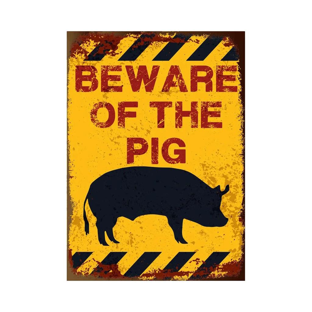 BEWARE OF Rabbit Retro Plaque Metal Tin Signs Garden Decoration Mouse Monkey Wall Stickers Kraken Plate Animal Warning Sign