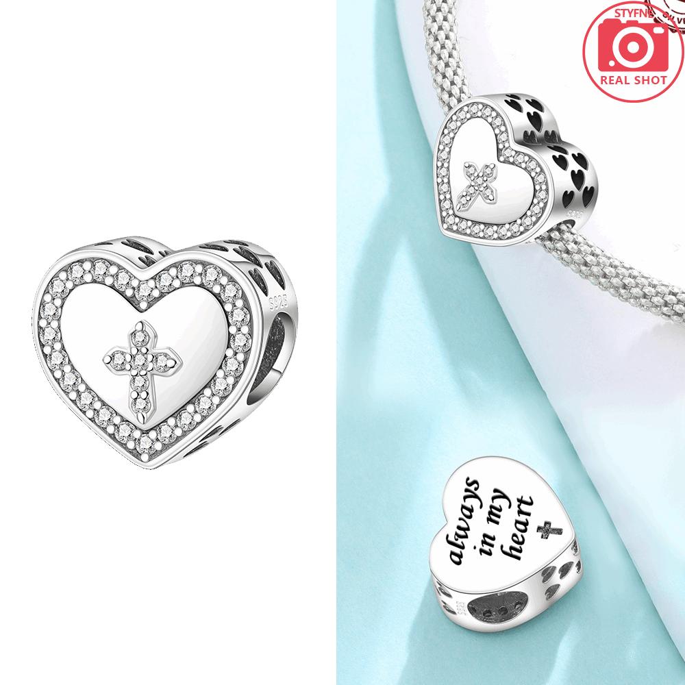 Original Love Pendant Cross Charm Heart Coffee Pink Cat And Dogcopper Beads Fit Bracelet Women Jewelry Valentine Gift Diy
