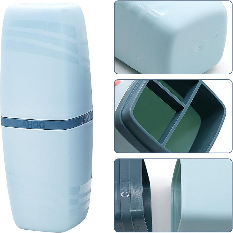 2 PCS Travel Toothbrush Case Portable Multifunctional Toothbrush Holder Toothbrushes Toothpaste Separate Storage Wash Cup for