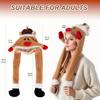 Christmas Elk Airbag Cap Plush Warm Holiday Party Hat Funny Elk Design T with Jumping Ears Polyester Fabric Hats Headdress