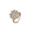 High Grade Luxury Rotating Four Leaf Clover Ring Female Niche Design Open Finger Ring Super Nice Girls Ring