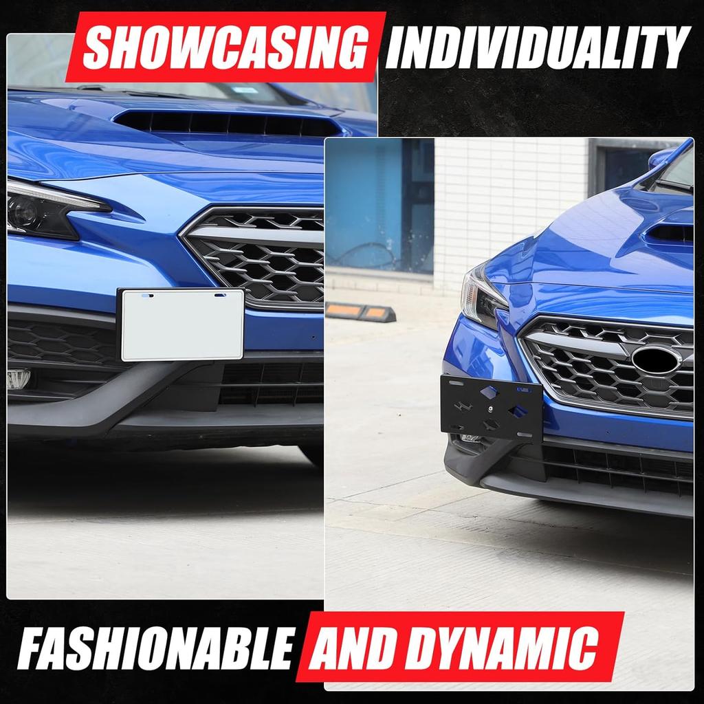 Car Front License Plate Mounting Bracket Compatible with Subaru WRX 2022-2024,Front Bumper Tow Hook License Plate Mount Bracket Tow Bumper Tow Hole