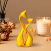 gold black Loving Couple Cats Kiss Dating Statue Couple Cats Statue Retro Heart Elements Animal Room Decoration Cat Sculpture