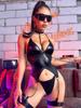 New Sex Underwear Sexy Women Patent Leather Chain Shapewear Sex Set Wholesale