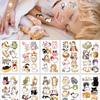 Cartoon Cute Cat Tattoo Sticker - Waterproof and Sweat-resistant. Party and Gathering Face Stickers for Animals with Fun Designs.